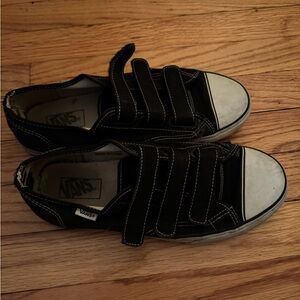 Vans Black and White Velcro Sneakers